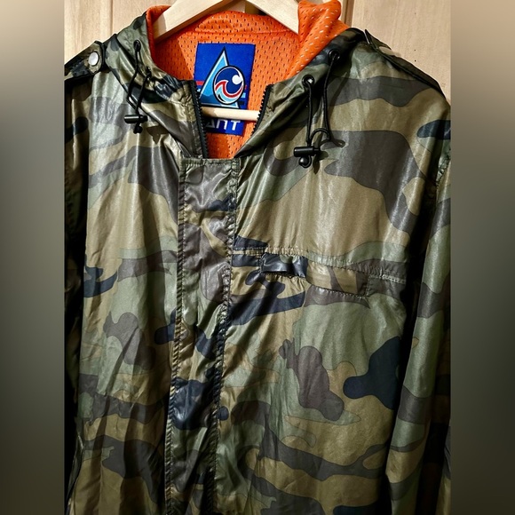 The Camo Poly Mesh Lined Windbreaker by Beautiful Giant Camouflage Hooded Jacket - Picture 3 of 5